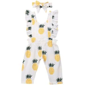0-24M Pasgeboren Baby Meisjes Rompertjes Ananas Jumpsuit Zomer Mouwloze Baby Meisjes Kleding Fruit Print Kostuums