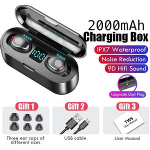Tws Draadloze Hoofdtelefoon Mini Bluetooth Oortelefoon Met 3 Led Display 2000Mah Opladen Doos Hifi Sport Waterdichte Oordopjes Headsets