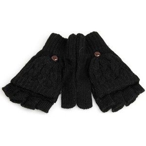 Vrouwen Wollen Solid Winter Zachte Vingerloze Handschoenen Wanten Gebreide Handschoen Hand Warmer