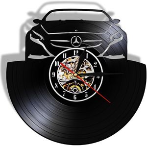 Auto Automotive Stille Quartz Vinyl Record Wandklok Horloge Led Verlichting Handgemaakte Horloge Uurwerk Uniek Cadeau Idee Voor Man