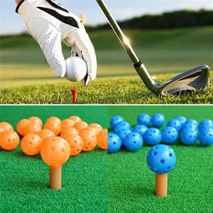 50Pcs Hollow Golf Training Ballen Oefenen Trainer Draagbare Willekeurige Kleuren Plastic Golf Ballen Sport Ballen