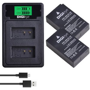 2X EN-EL20 EN-EL20A Batterij + Lcd Dual Usb Charger Met Type C Voor Nikon Coolpix P1000 Nikon 1 J1, j2, J3, S1 Nikon Coolpix Een