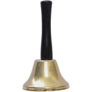 5 Stks/set Hand Bells Kerst Klokken Christma Decoratie Goud En Zilver Xmas Bell Metalen Bell Houten Handvat Jingle Bell