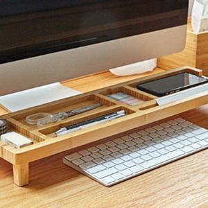 Desk Organizer Office Briefpapier Houder Bamboe Pennenhouder Multifunctionele Box Voor Bureau Accessoires