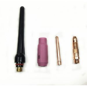 Argon Tig Lastoorts Verbruiksartikelen 4 Stuks Elektrode Collet Body Collet Aluminiumoxide Nozzle Lange Cap WP18 WP17 WP26 Tig Kits