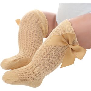 Baby Meisjes Leuke Sokken Grote Strik Decor Dunne Stijl Losse Knie Kous Baby Prinses Jurk Gedoopt Kostuum Accessoires