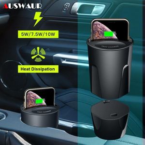 X9 Auto QI Draadloze Oplader Cup Dock Cradle voor iPhone 11 Pro MAX Samsung 10W Quick Draadloze Autolader cup Externe USB Type C