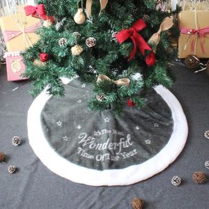 90Cm Grey Vrolijk Kerstboom Rok Tapijt Xmas Ornamenten Decoratie Schort