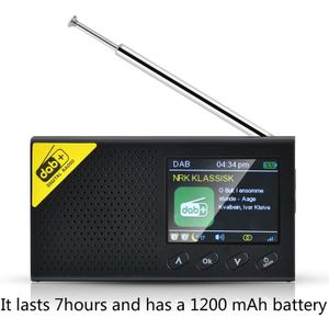 Draagbare Bluetooth-Compatibele Digitale Radio Dab/Dab + En Fm Ontvanger Oplaadbare Lichtgewicht Thuis Radio