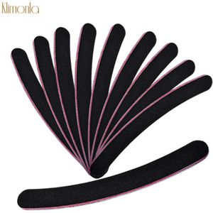 10 pcs Nail File 100/180 Zwart Gebogen Lime een Ongle Schuren Buffing Voor Nail Art Tips UV Gel Polish Manicure care Tools