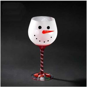 Prachtige limited edition Kerst stijl glas cup Grappige sneeuwman tall bril cup woondecoratie glas cup