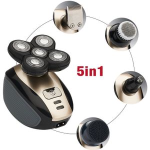 5 In 1 Elektrische Scheerapparaat Wasbare 5 Blade Heads Elektrische Scheren Oplaadbare Scheerapparaten Multifunctionele Mannen Gezichtsverzorging Gereedschap D35