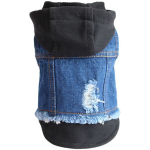 Kat Hond Blauw Spijkerjasje Denim Jas Kleine Puppy Hoodie Vest Huisdier Kleding Benodigdheden