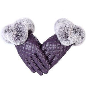 Elegante Vrouwen Lamsleren Handschoenen Herfst En Winter Thermische Trendy Vrouwelijke Handschoen