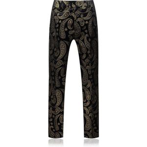 Plyesxale Zwarte Goud Pak Broek Lente Herfst Mode Gedrukt Casual Broek Voor Mannen Stijlvolle Bronzing Man Broek Big Size P10