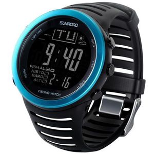 Sunroad Heren Digitale Vissen Sport Horloge Met Barometer Hoogtemeter Stopwatch Wandelen Swmming Horloges