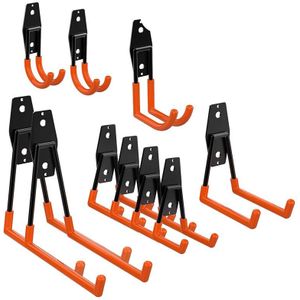 10 Pack Garage Opslag Utility Dubbele Haken, Voor Organiseren Power Tools,Ladders,Bulk Items