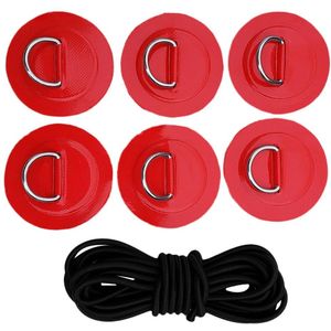 6Pcs Stand Up D-Ring Pad Paddleboard Sup Bungee Touw Dek Rigging Kit Patch Water Sport Roeien Opblaasbare boten Surfplank