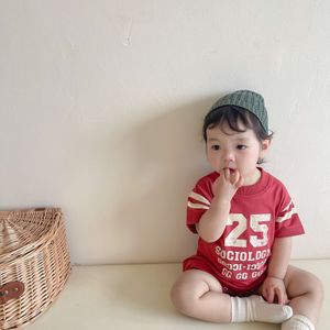 Mode Brief Print Peuter Jongen Jumpsuit All-Match Comfortabele Zachte Katoen Schattige Baby Meisje Bodysuit Baby Outfits Een Stuk