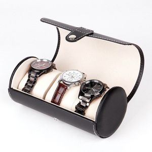 Draagbare Reizen Horloge Box Case 2 Slot Horloge Organizer Opslag Leer Ring Oorbellen Sieraden Opbergdoos Horloge Doos