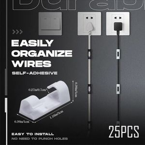 25 Stuks Finisher Draad Klem Zelfklevende Draad Organisator Kabel Clip Houder Telefoonlijn Kabelhaspel Mouw Держатель Для провод