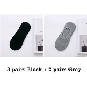 5 Paar/partij Mode Mannen Boot Sokken Zomer Herfst Antislip Siliconen Onzichtbare Breathbale Katoen Mannelijke Ankle No Show Sok slippers