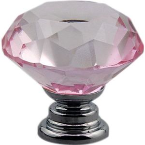 Absf Roze 10 Stuks 30Mm Crystal Glass Kast Knoppen Diamant Vorm Lade Keukenkasten Dresser Kast Kledingkast Pulls Handles