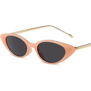 Yooske Vrouwen Kleine Cat Eye Zonnebril Klassieke Ovale Metalen Frame Zonnebril Voor Vrouwelijke Mannelijke Shades
