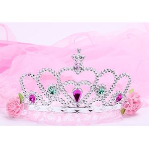 Kind Meisjes Bruiloft Haarband Hollow Vlinder Tiara Kroon Prinses Bloem Krans Sieraden Strass Mesh Sluier Verjaardag Hoofdband