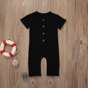 Pudcoco Pasgeboren Baby Jongen Meisje Kleding Korte Mouw Knop Romper Playsuit Kleding Outfits