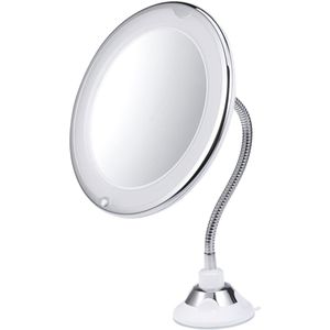1Pc Led Makup Spiegel Ronde 10X Vergrootglas Zuignap Verstelbare Buis Makup Spiegel Cosmetische Spiegel Voor Reizen Badkamer Winkel
