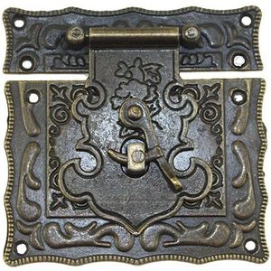 Antiek Messing Houten Case Hasp Vintage Stijl Decoratieve Sieraden Geschenkdoos Koffer Hasp Klink Haak Meubels Gesp Sluiting Sloten