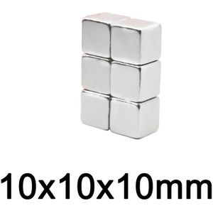 Neodymium Magneet (Code Nummer: 101010) Zeldzame Aarde Kleine Sterke Blok Permanente Koelkast Elektromagneet Ndfeb Nickle Magnetische Vierkante