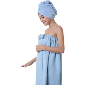 Zacht Microfiber Magic Absorberende Droge Spa Badhanddoek Strand Badjas + Cap Voor Vrouwen Meisjes JAN88