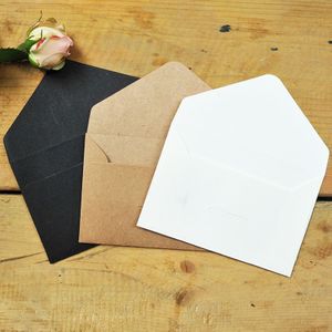 Klassieke Papier Mini Enveloppen Puur Zwart/Wit/Kraft Enveloppen Kleine Opslag Enveloppen