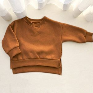 Effen Katoenen Baby Meisjes Fleece Sweatshirt Baby Jongens Kleding Baby Kids Truien Trui T-shirt Tee Blouse Herfst Winter