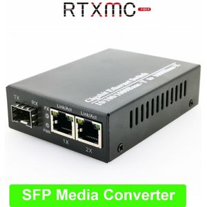 Sfp Fiber Media Converter Om RJ45 Gigabit Media Converter Sfp 2 Poort 1000M Ethernet Converter Transceiver Fiber Optische Schakelaar