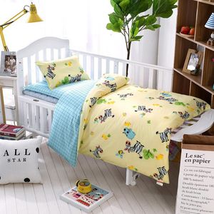 3 stuks Set Baby Beddengoed Set Puur Katoen Cartoon Ster Patroon Wieg Kit Inclusief Kussensloop Dekbedovertrek Cot Vlakke Plaat