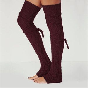 Vrouwen Meisjes Knit Waarschuwen Beenwarmers Katoen Winter Gebreide Crochet Lange Sokken Been Warmer