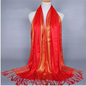 Vrouwen Goud Katoen Effen Kleur Moslim Hoofd Sjaal Sjaals En Wraps Pashmina Bandana Vrouwelijke Foulard Dames Hijab Winkels