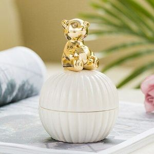 Goud 3d Kat Kitty Dieren Porselein Sieraden Houder Ring Schotel Keramische Sieraden Home Decor Lade Bowl Jar Wit Roze Voor bruiloft