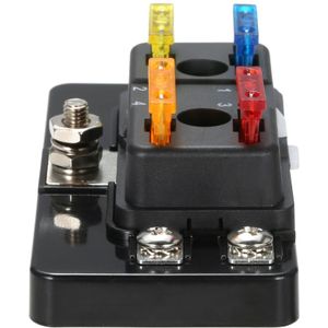 KKMOON 12V 24V 4 Way LED Indicator Zekering Blok Blade Fuse Box voor Auto Boot Marine Caravan