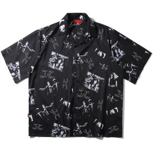 Hip Hop Shirts Streetwear Print Heren/Vrouw Zomer Hawailian Shirt Oversize Harajuku Strand Overhemd Hip Hop Losse Tops shirt