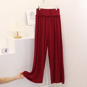 Fdfklak Casual Losse Wijde Pijpen Broek Voor Vrouwen Modale Comfortabele Nachtkleding Thuis Kleding 2022 Pyjamabroek Pantalones De Mujer
