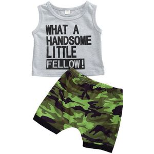 0-3Y Maanden Baby Jongens Kleding Sets Brief Afdrukken Mouwloze T-shirt Voor Jongens Shorts Broek Leggings Baby Jongens Kleding Trainingspakken