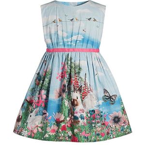 Bloem Aquarel Grasland Bunny Bloemen Ruches Mouwloze Jurk Baby Peuter Meisjes Kleding Kinderen Kids Femme Spelen Matten