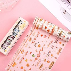 10 Stks/set Washi Tape Plant Briefpapier Kawaii Washi Creatieve Masking Tape Washitape Scrapbooking Cinta Adhesiva Decorativa