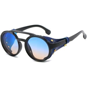 Brand Steampunk Zonnebril Mannen Vrouwen zonnebril Vintage Ronde Punk Sunglass UV400 Shades Eyewear Oculos
