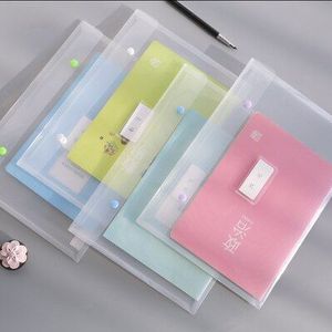 6 stks/partij Envelop Plastic Transparante Zak A4 Document Zak Kantoor School En Office Paper Bestand Organizer Bag