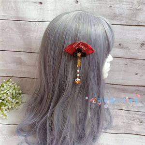Lolita Crane Terugkeer Hoofdtooi Haaraccessoires Haarbanden Kc Side Clip Japanse Stijl Kimono Accessoires Bloem Rood Zwart